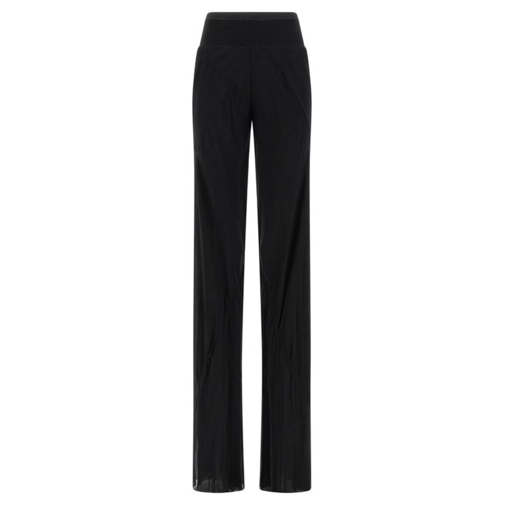 Rick Owens Black Silk Flared Women's Pants